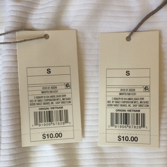 (2) NWT Women’s Small White Ribbed A New Day Blouse Shirt Top Short Sleeve Tee - Picture 9 of 11